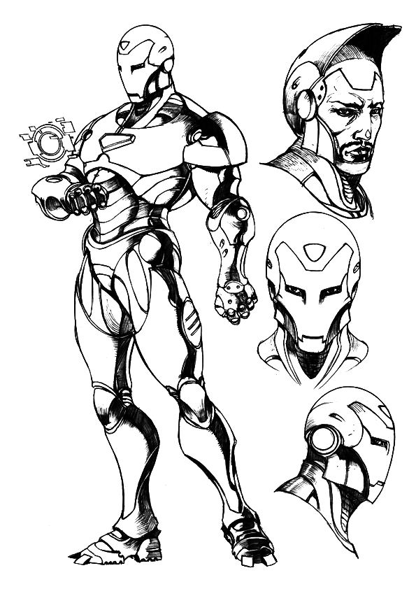 Iron man 60, kleurplaat van Iron man