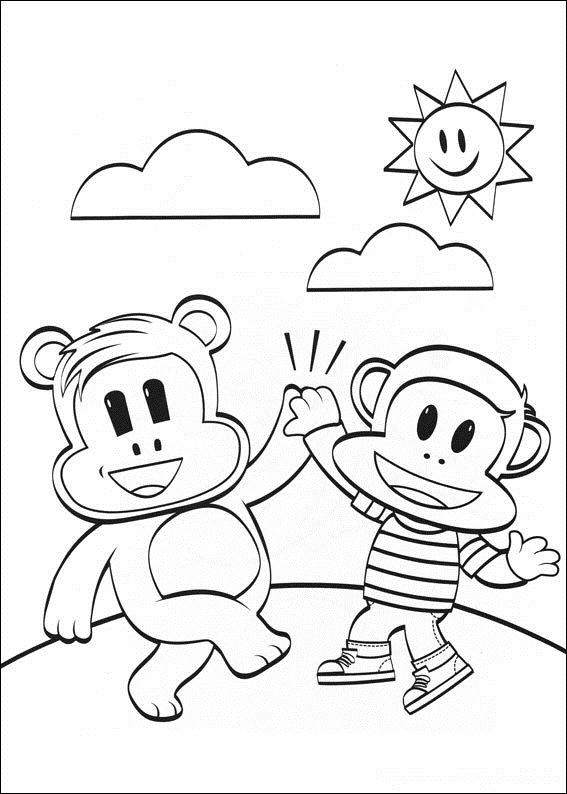 Print Julius en Worry bear kleurplaat