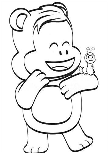 Worry bear en Sylvia, kleurplaat van Julius Jr