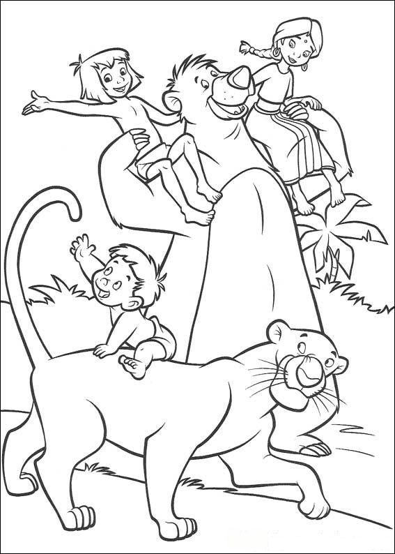 Jungle Boek 2 3, kleurplaat van Jungle Boek 2