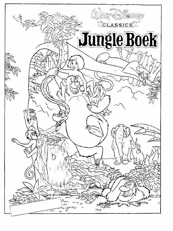 Print Jungle Boek kleurplaat