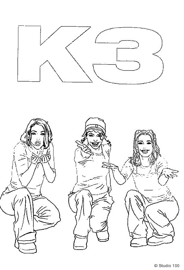 Print K3 kleurplaat