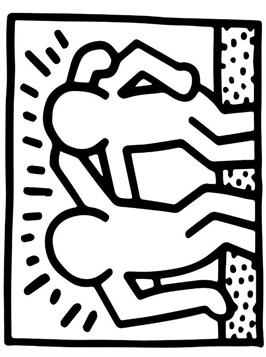 best buddies, kleurplaat van Keith Haring