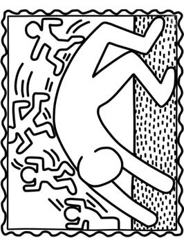 bridge exercise, kleurplaat van Keith Haring