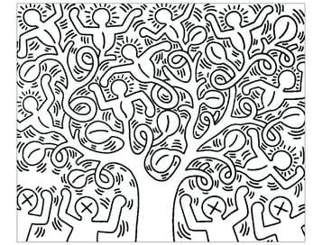 coloriage adulte keith haring 6, kleurplaat van Keith Haring