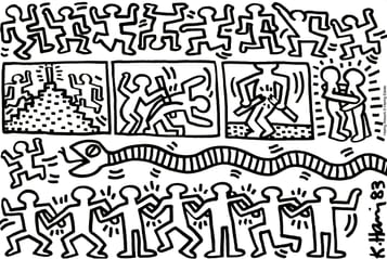 coloriage difficile keith haring, kleurplaat van Keith Haring