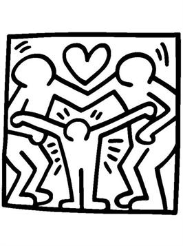 keith haring 1, kleurplaat van Keith Haring