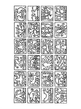 keith haring, kleurplaat van Keith Haring