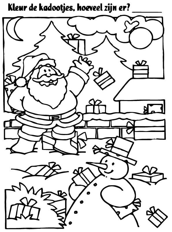 Print Kerstmis - de Kerstman kleurplaat