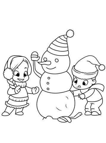 Kerstmis Kids 2, kleurplaat van Kerstmis Kids