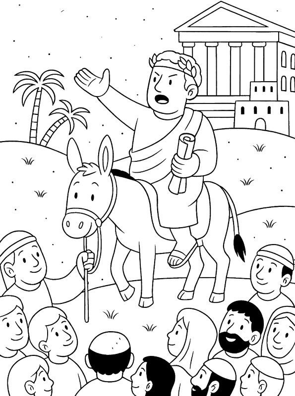 Keizer Augustus volkstelling, kleurplaat van Kerstverhaal
