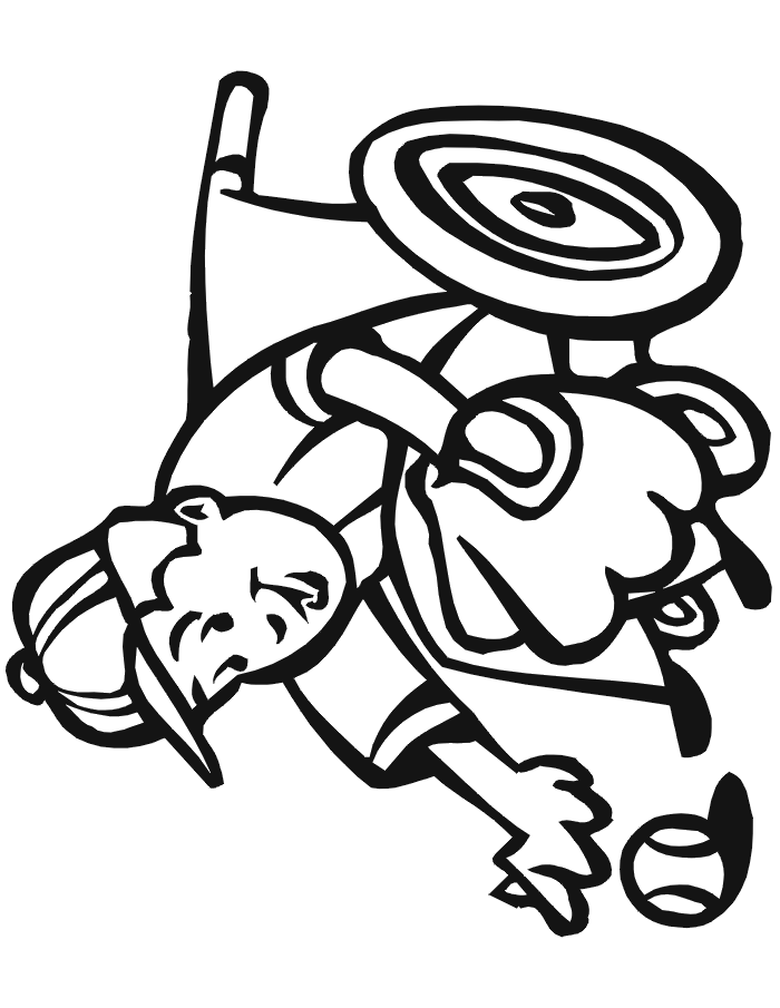 Rolstoel honkbal 2, kleurplaat van Kids met beperking