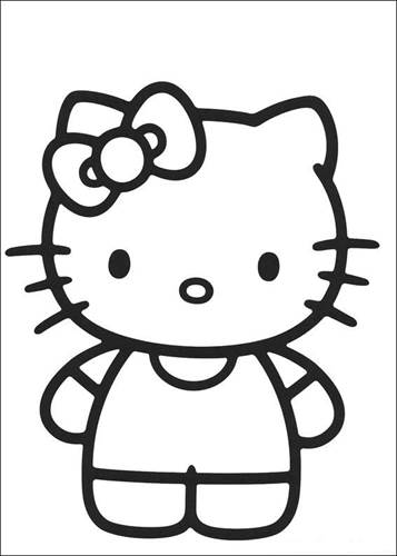Hello Kitty 2, kleurplaat van Hello Kitty