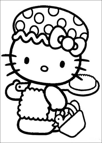 Hello Kitty 27, kleurplaat van Hello Kitty