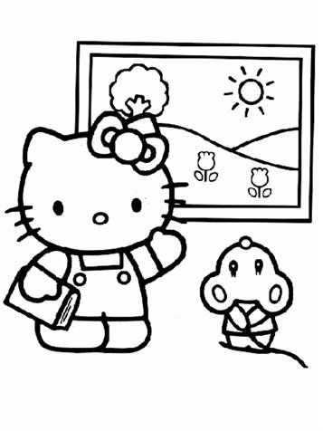 Hello Kitty 7, kleurplaat van Hello Kitty