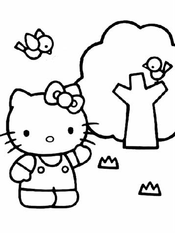 Hello Kitty 8, kleurplaat van Hello Kitty