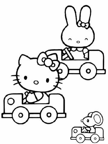 Hello Kitty 9, kleurplaat van Hello Kitty