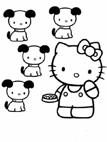 Hello Kitty 10, kleurplaat van Hello Kitty