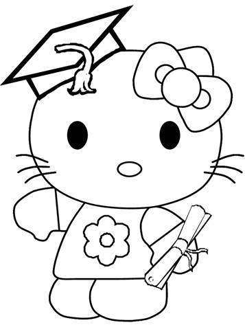 Hello Kitty 11, kleurplaat van Hello Kitty