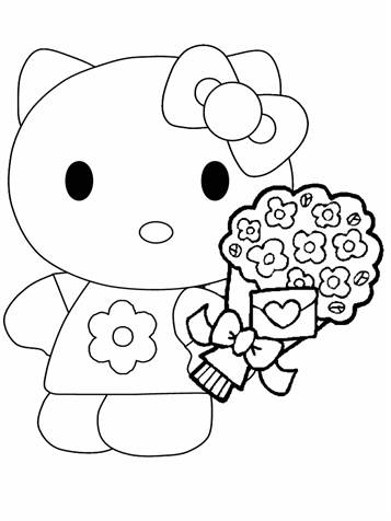 Hello Kitty 12, kleurplaat van Hello Kitty