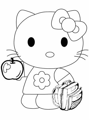 Hello Kitty 14, kleurplaat van Hello Kitty