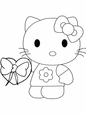Hello Kitty 16, kleurplaat van Hello Kitty