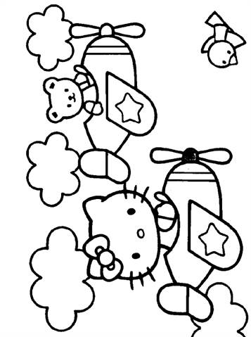 Hello Kitty 21, kleurplaat van Hello Kitty