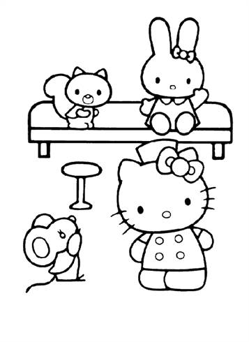 Hello Kitty 23, kleurplaat van Hello Kitty