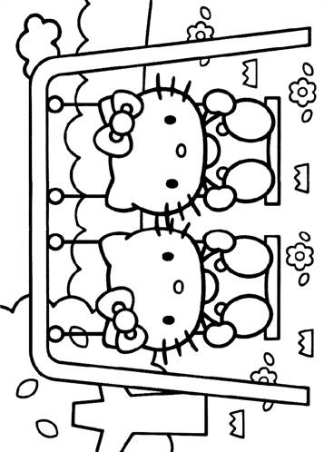 Hello Kitty 25, kleurplaat van Hello Kitty