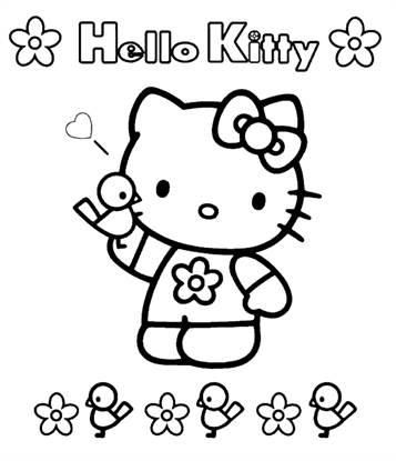 Hello Kitty 26, kleurplaat van Hello Kitty