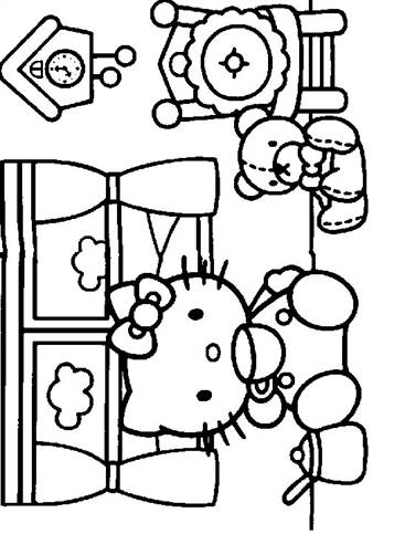 Hello Kitty 29, kleurplaat van Hello Kitty