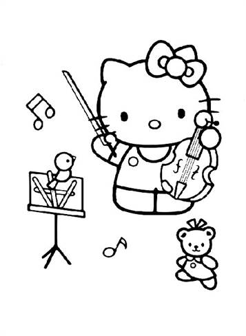 Hello Kitty 30, kleurplaat van Hello Kitty