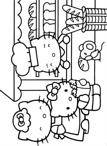 Hello Kitty 31, kleurplaat van Hello Kitty