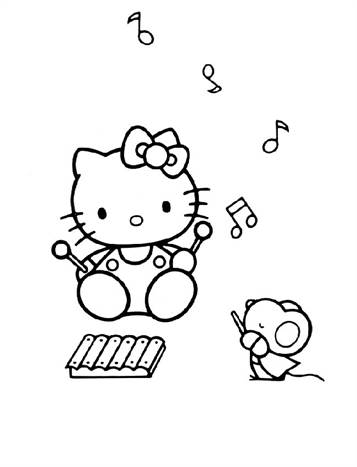 Hello Kitty 32, kleurplaat van Hello Kitty
