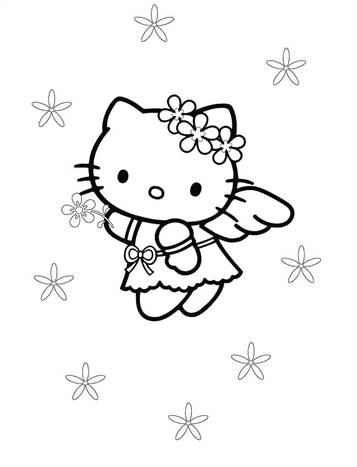 Hello Kitty 33, kleurplaat van Hello Kitty