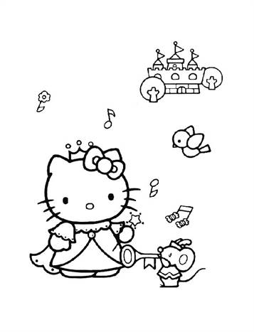 Hello Kitty 35, kleurplaat van Hello Kitty