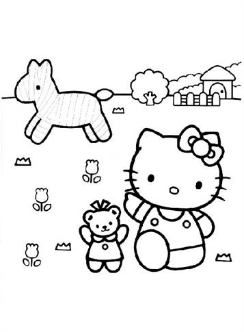 Hello Kitty 37, kleurplaat van Hello Kitty
