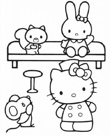 Hello Kitty 38, kleurplaat van Hello Kitty