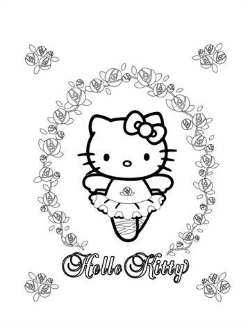 Hello Kitty 39, kleurplaat van Hello Kitty