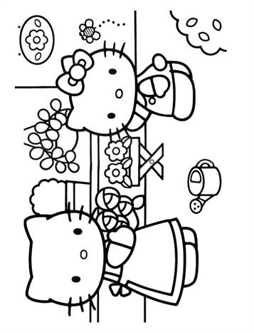 Hello Kitty 40, kleurplaat van Hello Kitty