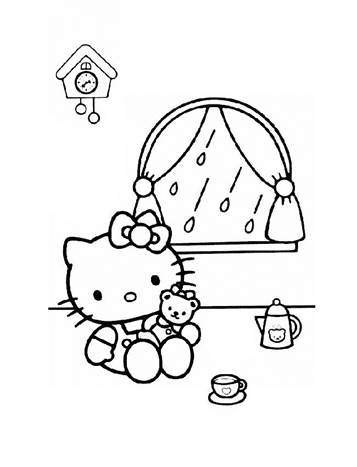 Hello Kitty 41, kleurplaat van Hello Kitty