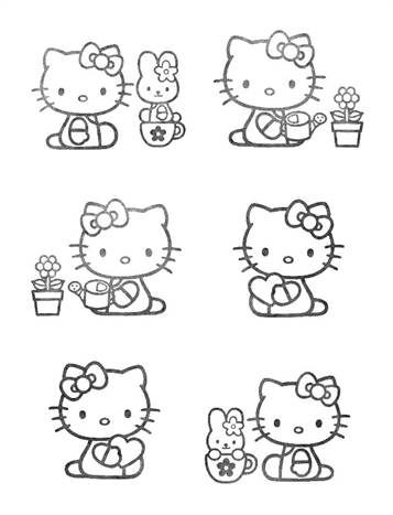 Hello Kitty 42, kleurplaat van Hello Kitty