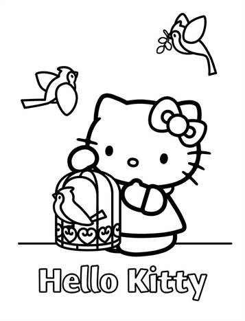 Hello Kitty 43, kleurplaat van Hello Kitty