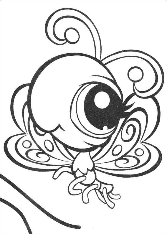 Dierenvriendje Vlinder, kleurplaat van Littlest Pet Shop (kleinste dierenwinkel)