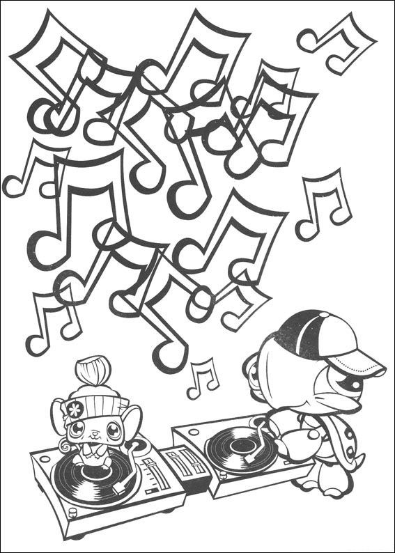 DJ Dierenvriendje, kleurplaat van Littlest Pet Shop (kleinste dierenwinkel)