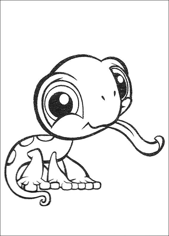 Dierenvriendje Hagedisje 1, kleurplaat van Littlest Pet Shop (kleinste dierenwinkel)