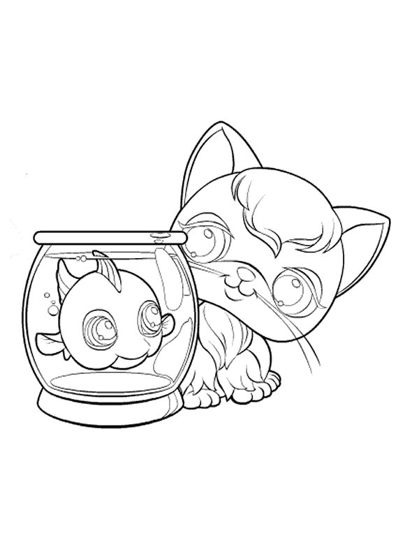 Petshop 4, kleurplaat van Littlest Pet Shop (kleinste dierenwinkel)