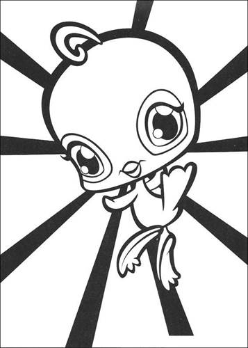 Dierenvriendje Eendje 1, kleurplaat van Littlest Pet Shop (kleinste dierenwinkel)