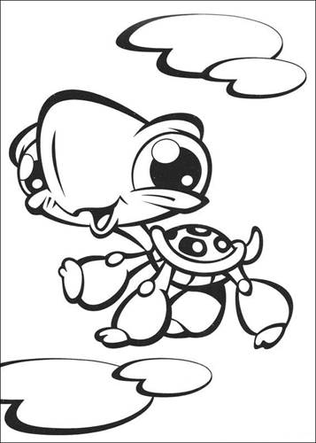 Dierenvriendje Schildpadje, kleurplaat van Littlest Pet Shop (kleinste dierenwinkel)