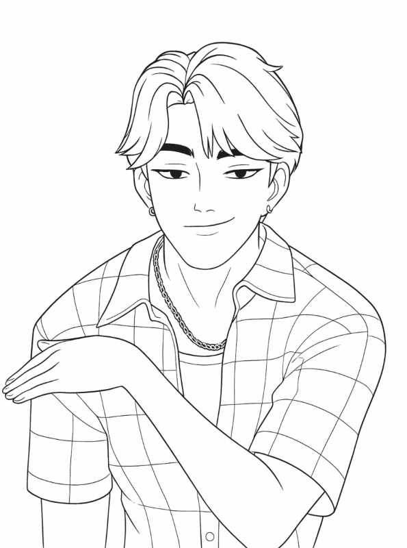 Jinu, kleurplaat van KPop Demon Hunters